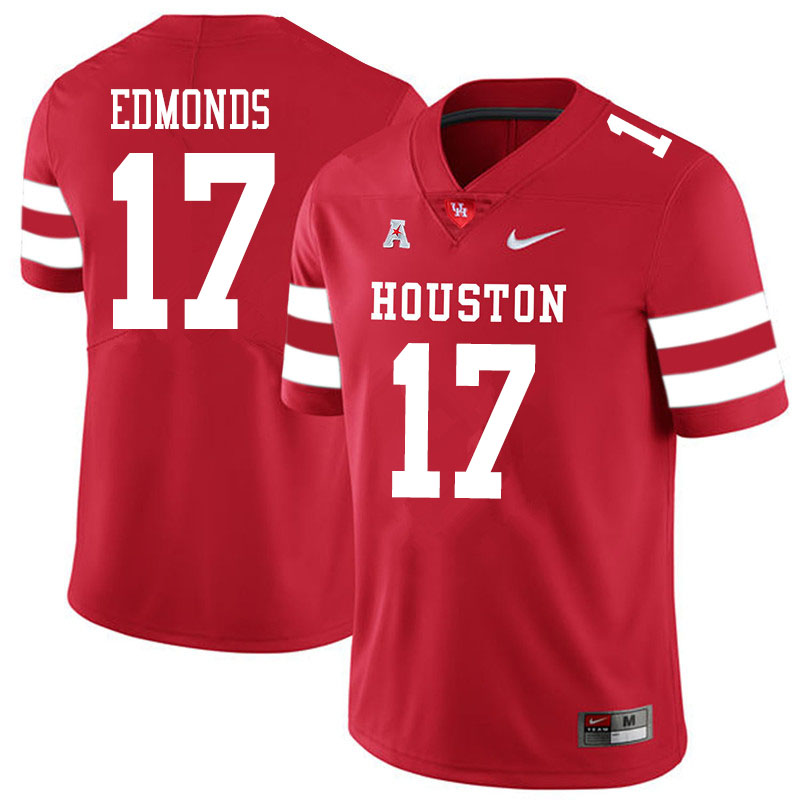Men #17 Darius Edmonds Houston Cougars College Football Jerseys Sale-Red - Click Image to Close